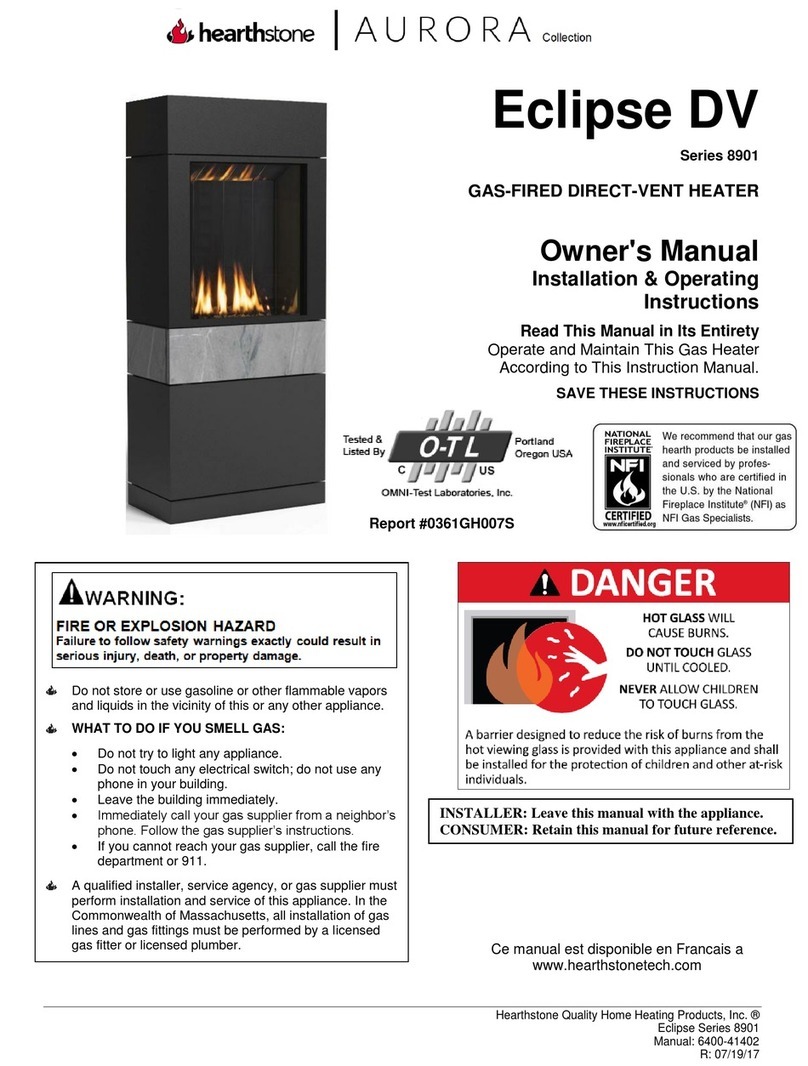 HearthStone AURORA Eclipse DV 8901 Series User manual