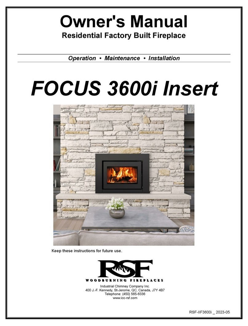 RSF Woodburning Fireplaces FOCUS 3600i Insert owner's manual
