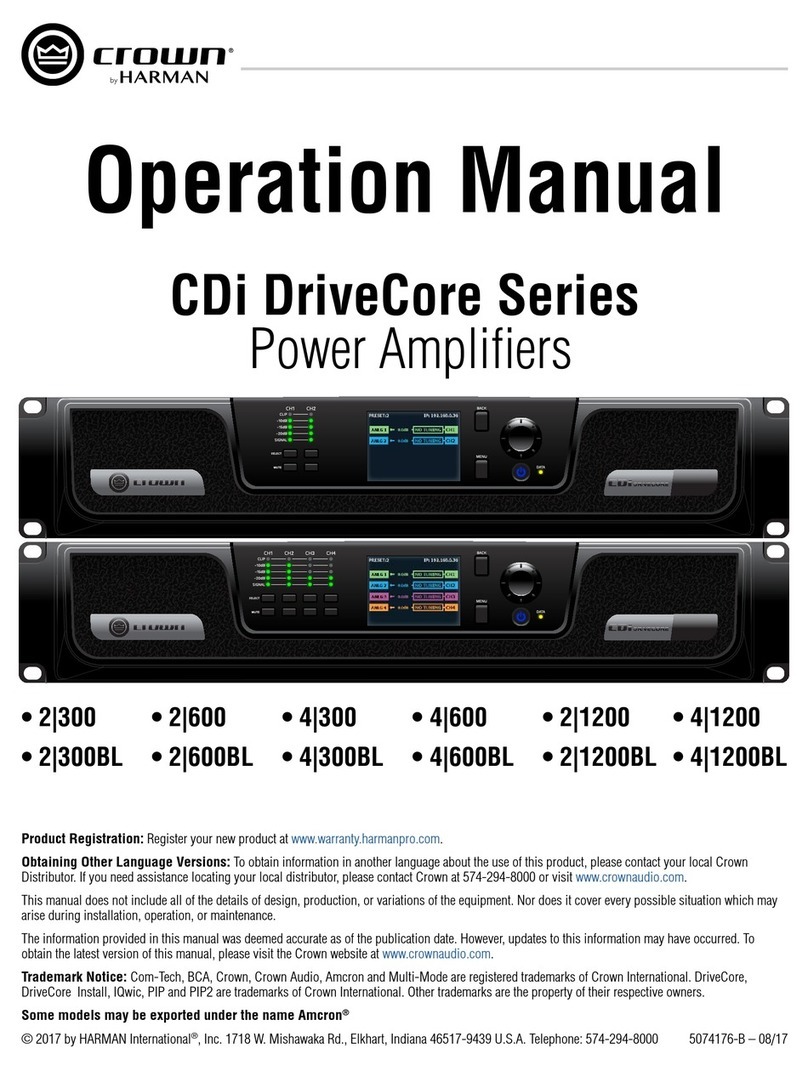 Harman crown CDi DriveCore Series Operation manual