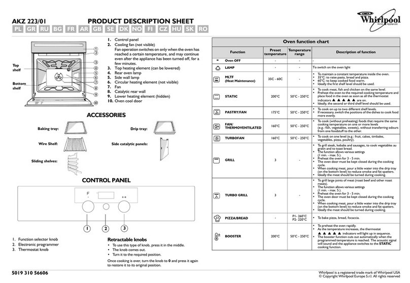 Whirlpool AKZ 223/01 Product description sheet