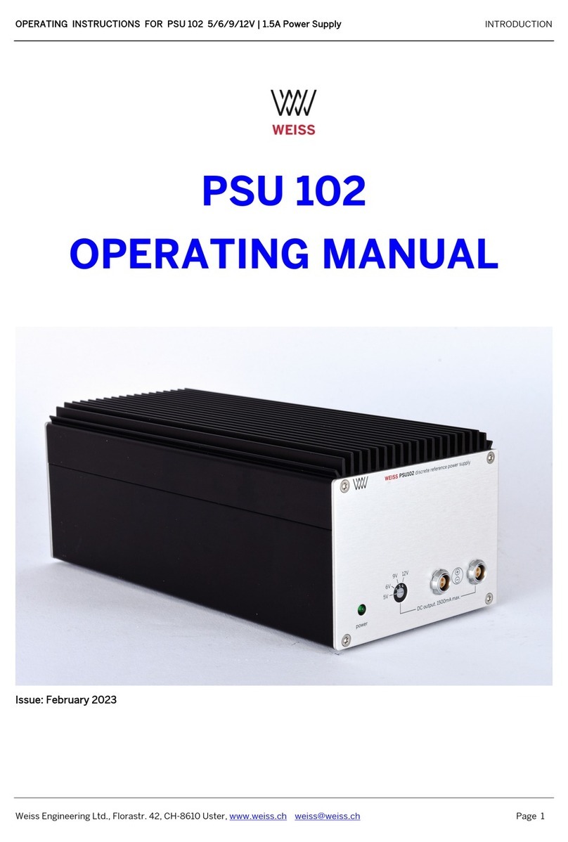 WEISS PSU 102 operating manual