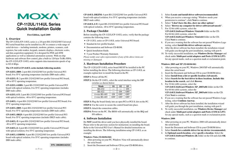 Moxa Technologies CP-114UL Series User manual