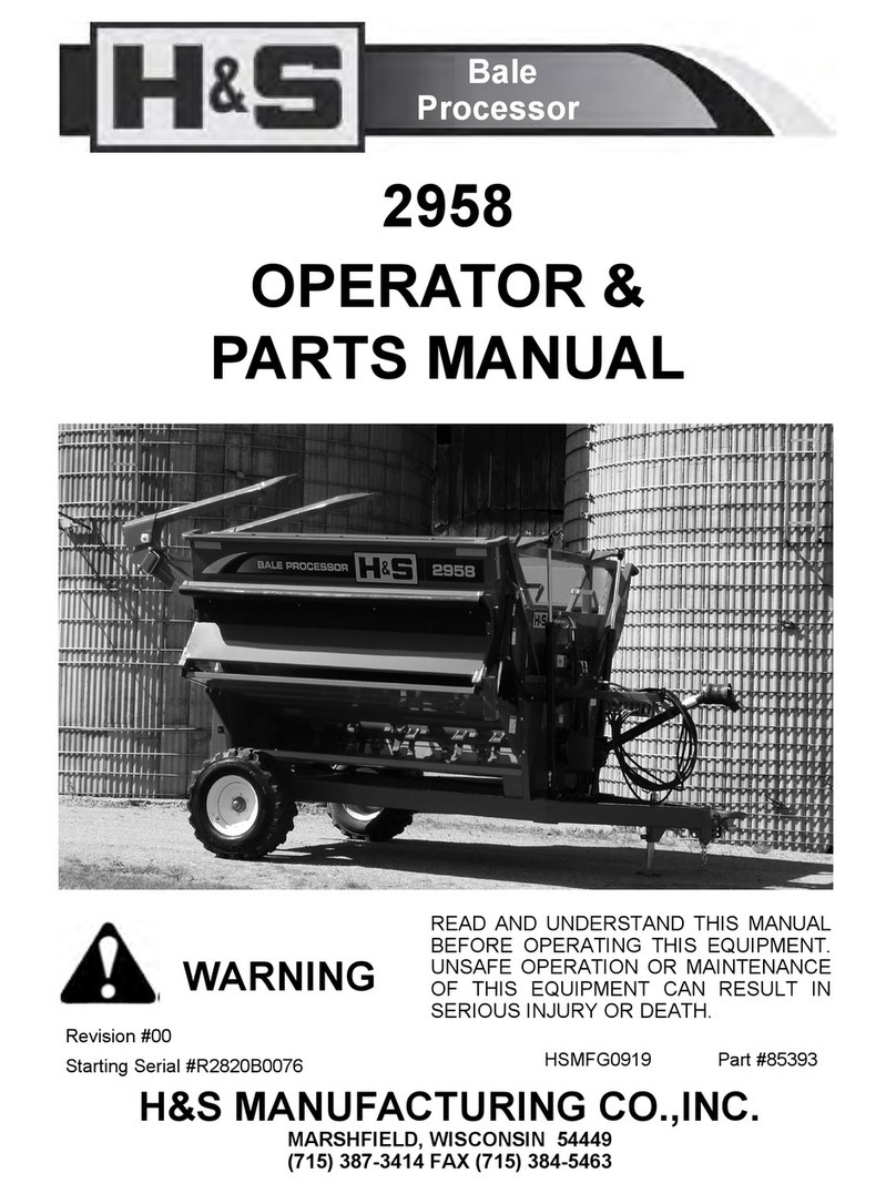 H&S 2958 Operator's & parts manual