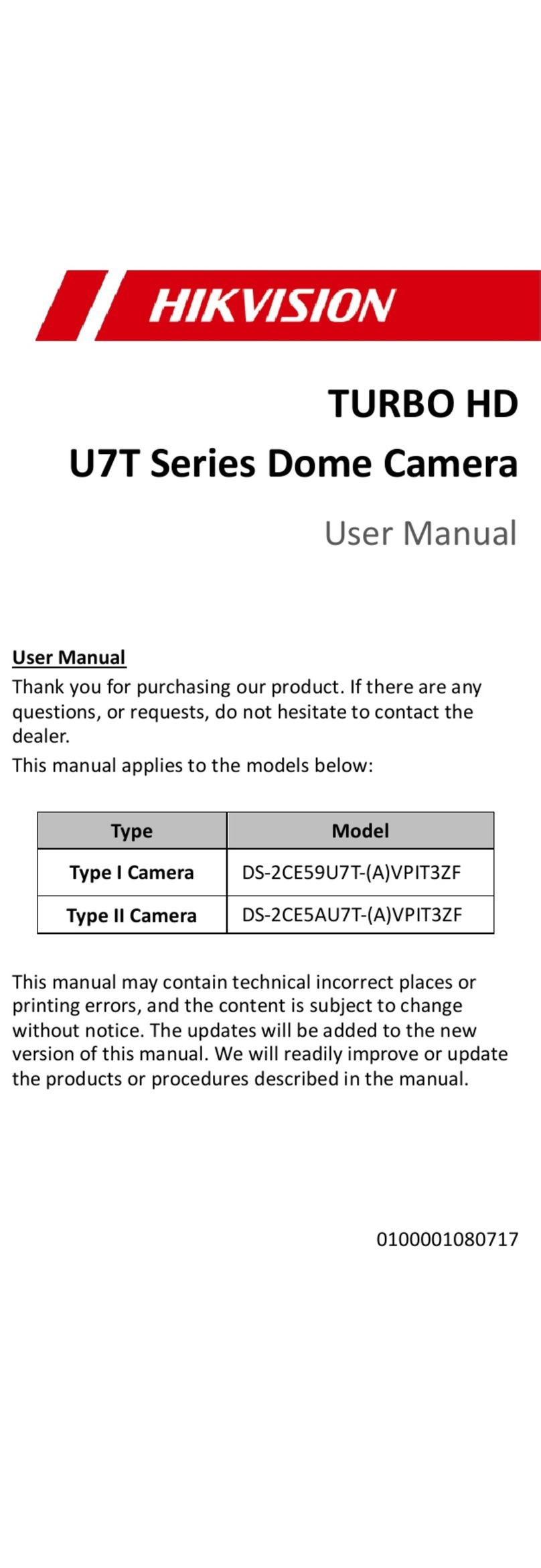 HIK VISION DS-2CE59U7T-VPIT3ZF user manual