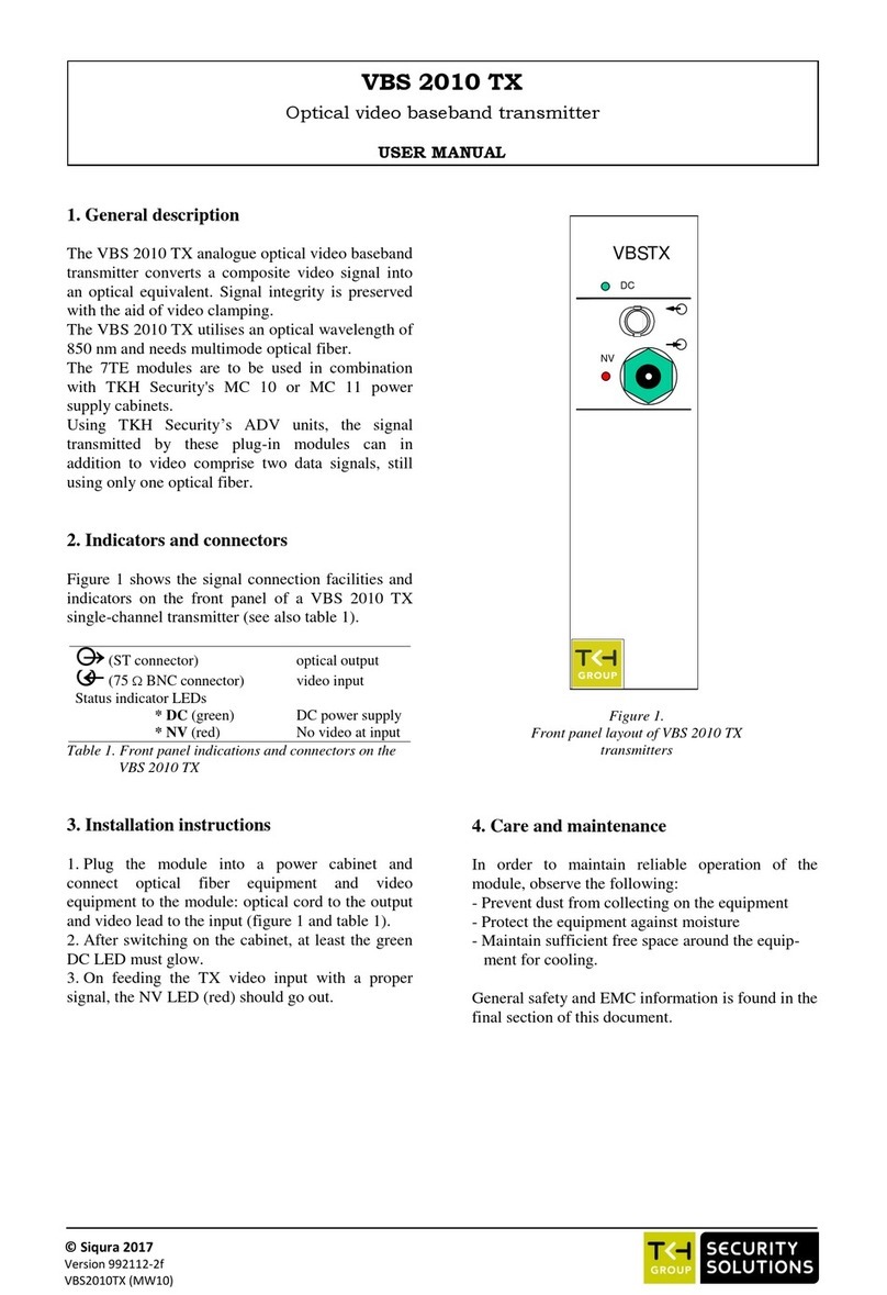 TKH Siqura VBS 2010 TX User manual
