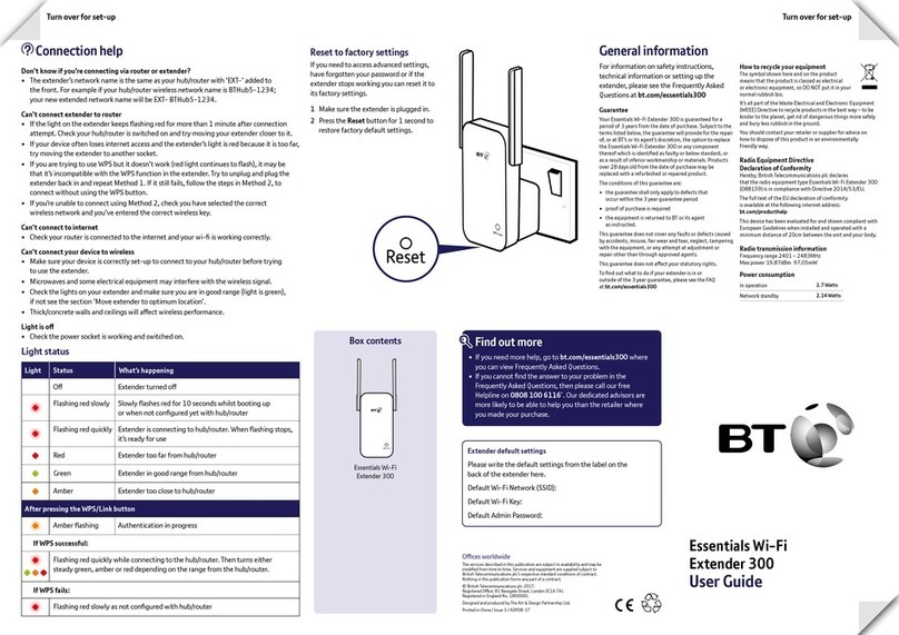 BT Essentials Wi-Fi Extender 300 user guide