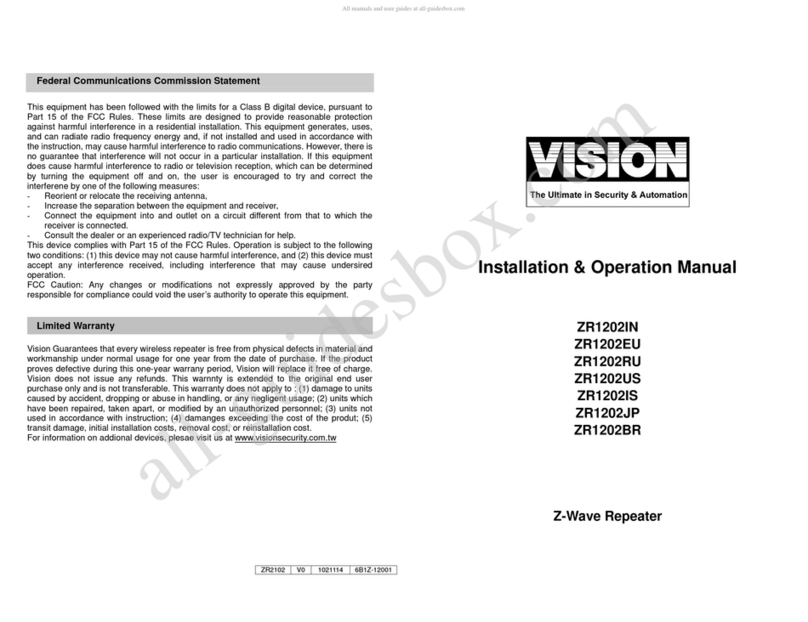 Vision ZR1202RU Installation & operation manual