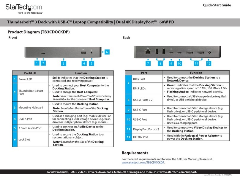 StarTech.com Thunderbolt TB3CDOCKDP User manual