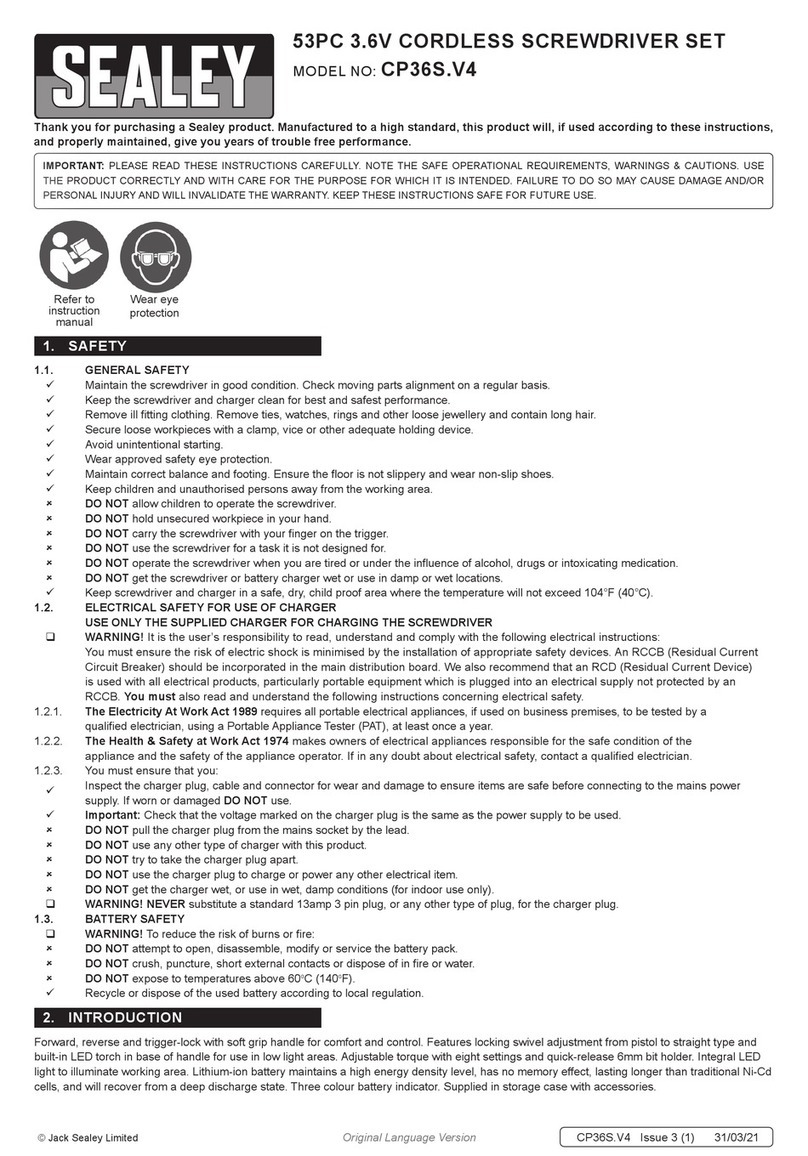 Sealey CP36S.V4 User manual