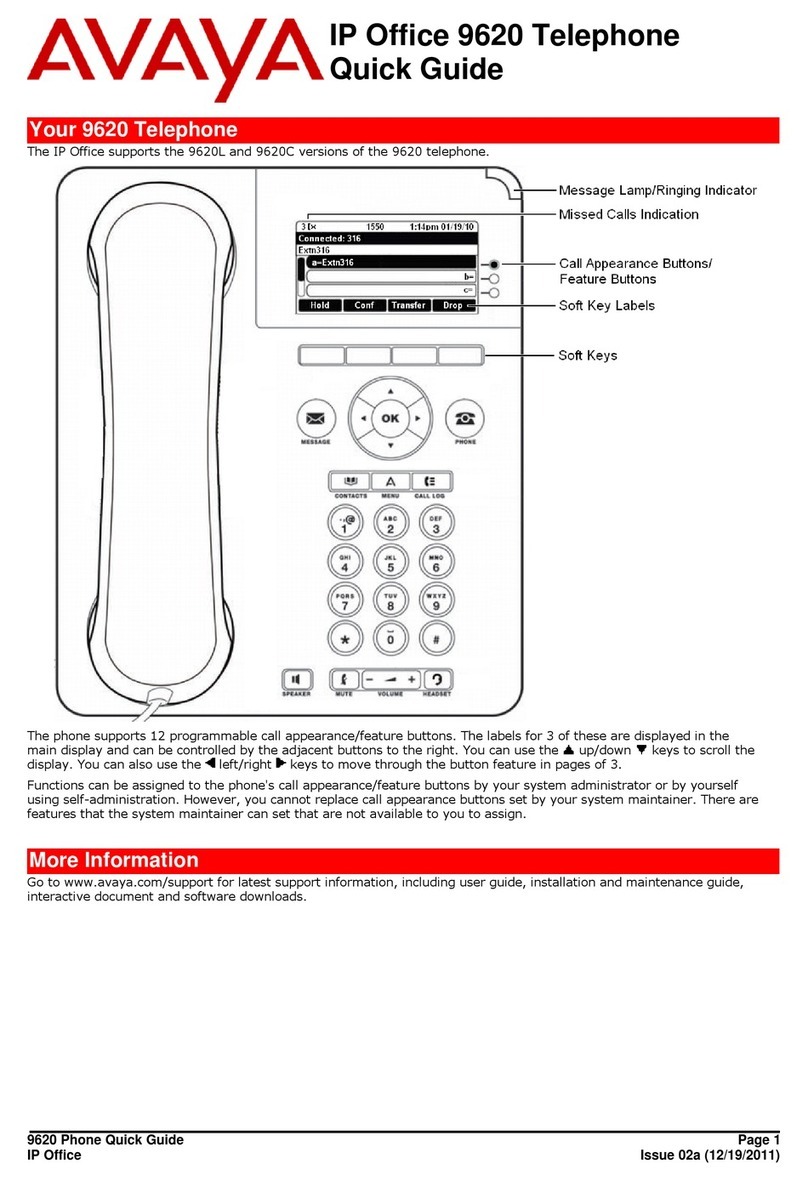 Avaya IP Office 9620 quick guide