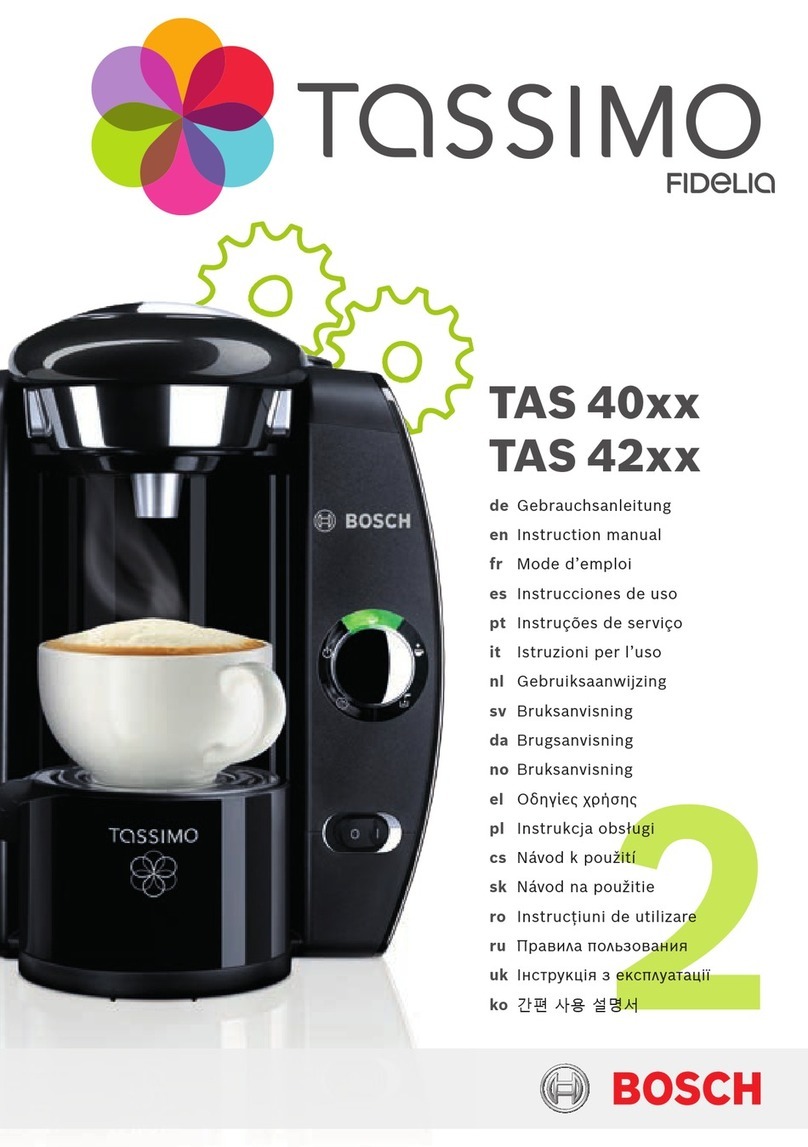 Bosch Tassimo TAS 40 SeriesTassimo TAS 42 Series User manual Bosch Tassimo TAS 40 SeriesTassimo TAS 42 Series User manual