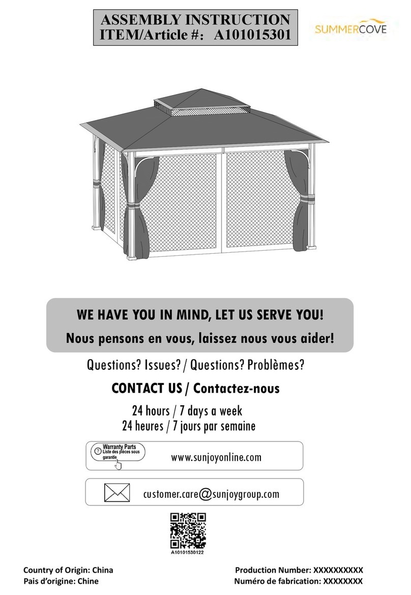 Sunjoy SummerCove A101015301 Assembly instruction Sunjoy SummerCove A101015301 Assembly instruction