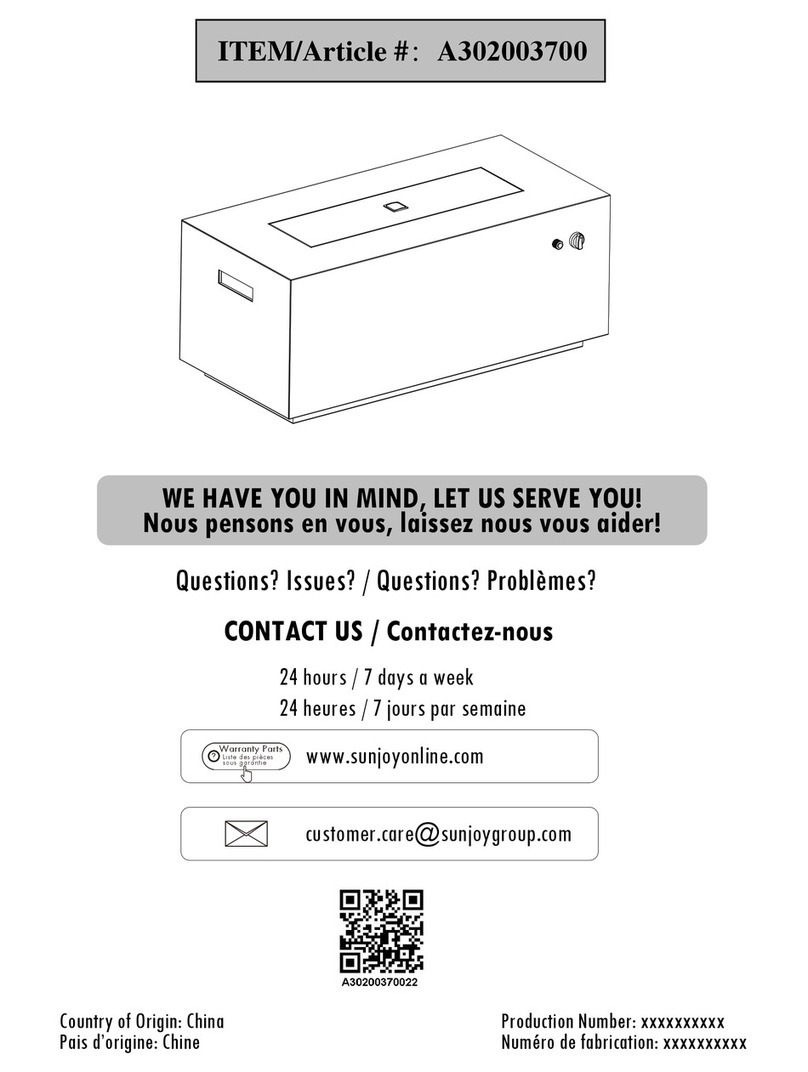 Sunjoy A302003700 User manual Sunjoy A302003700 User manual