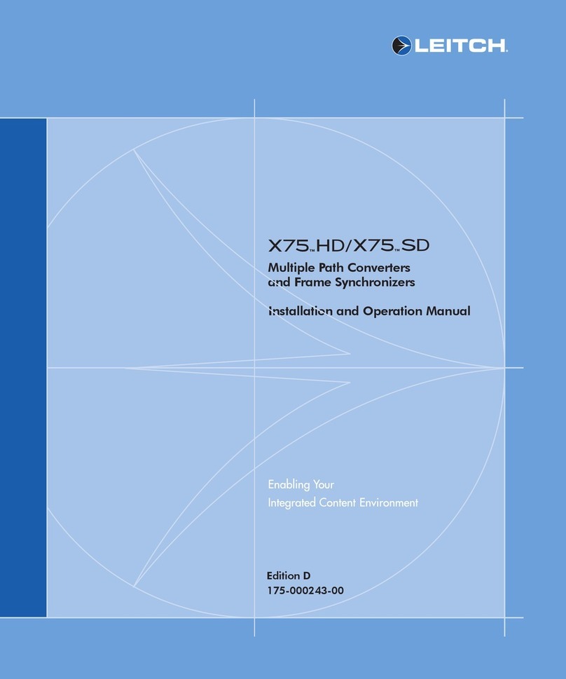 Leitch X75 HD Installation and operation manual