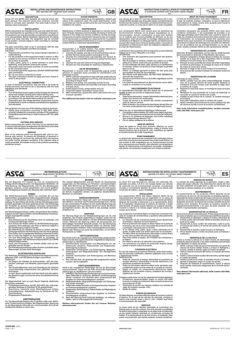 Asco 317 Series User manual