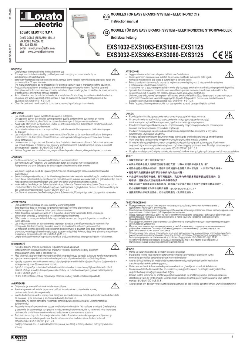 LOVATO ELECTRIC EXS Series instruction manual LOVATO ELECTRIC EXS Series instruction manual