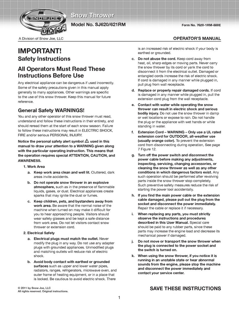 SNOWJOE SJ620-RM User manual