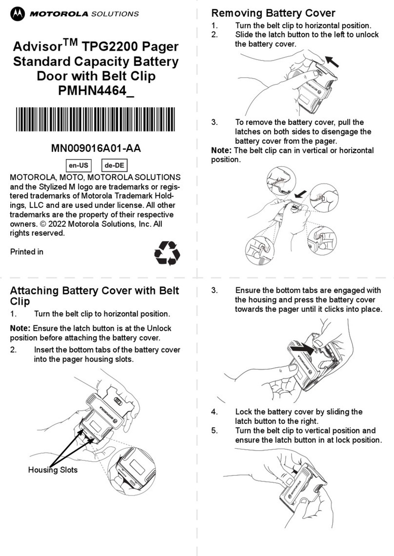 Motorola Advisor TPG2200 User manual