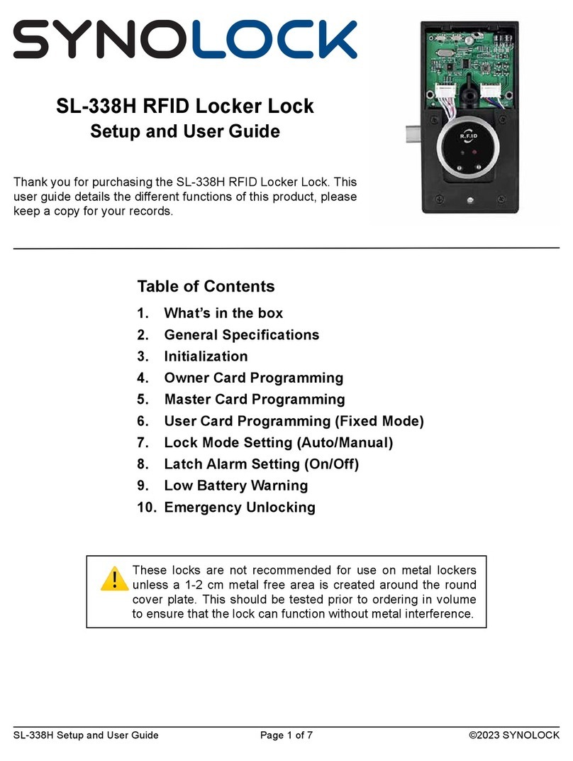 SYNOLOCK SL-338H Setup and user guide
