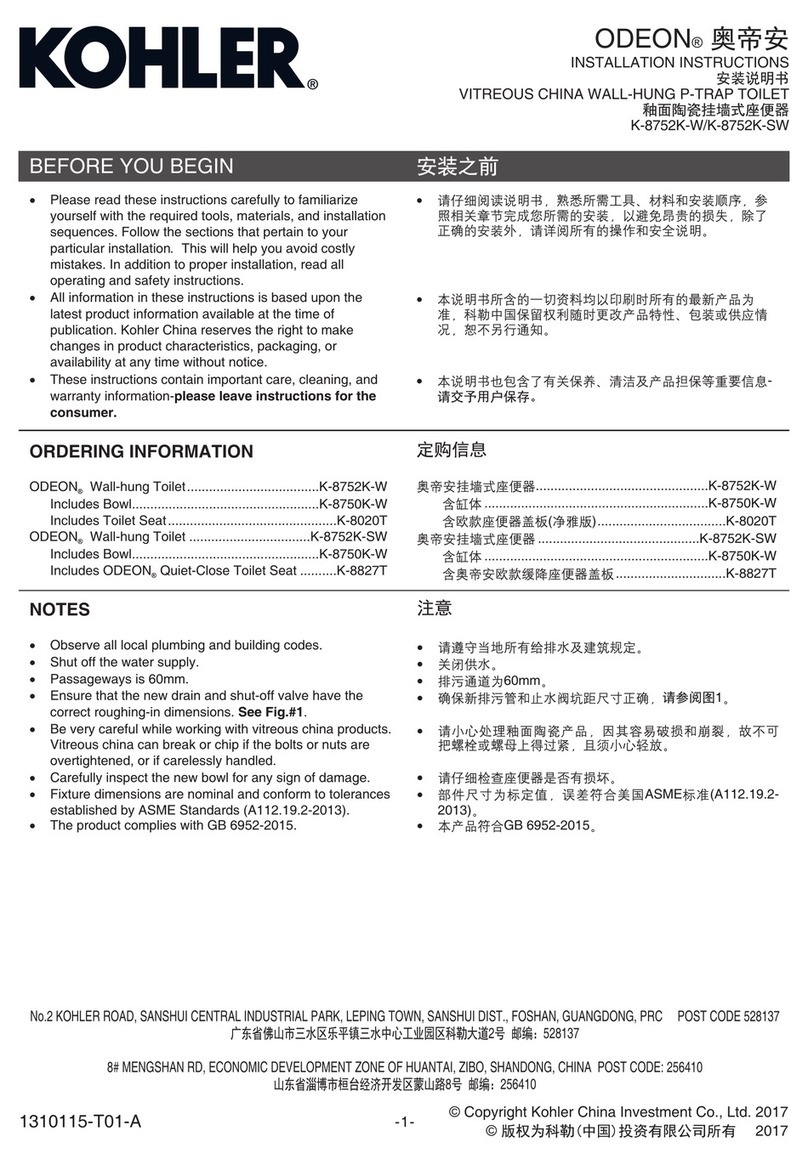 Kohler ODEON K-8752K-W User manual