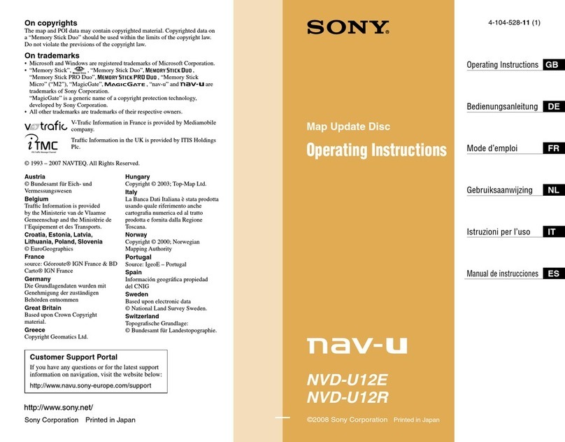 Sony NAV-U NVD-U12E User manual