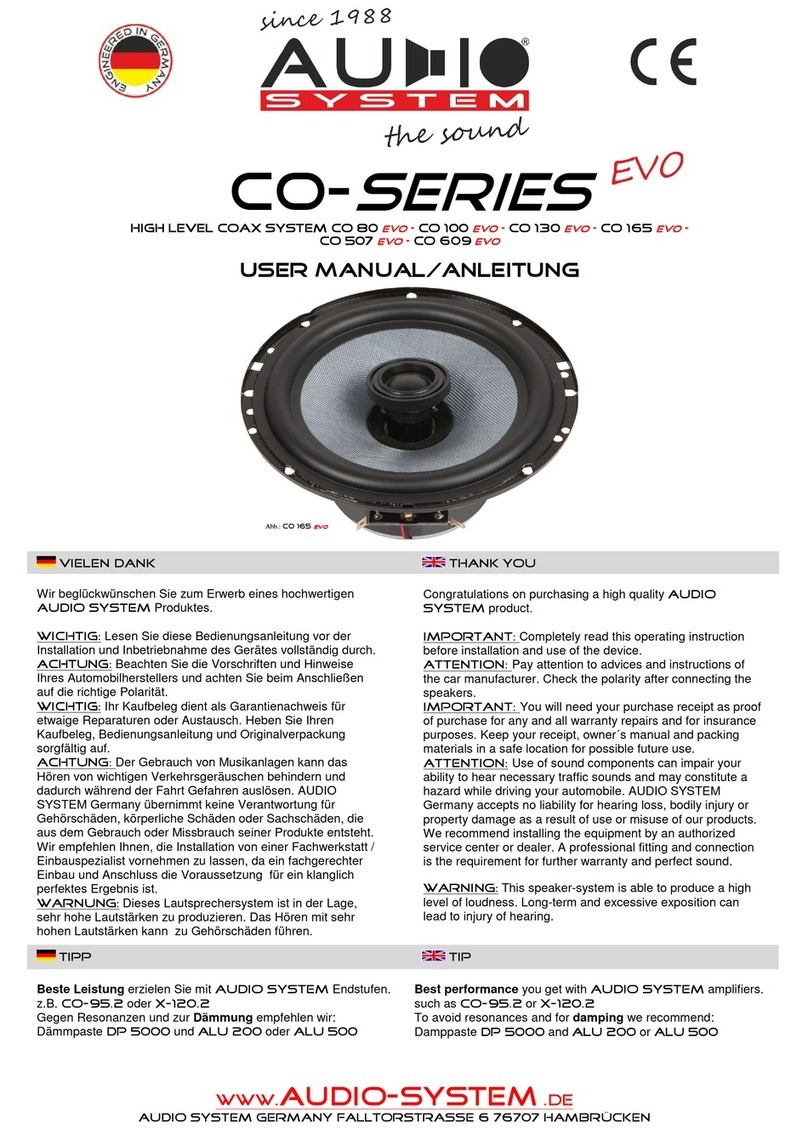 Audiosystem CO 100 EVO User manual