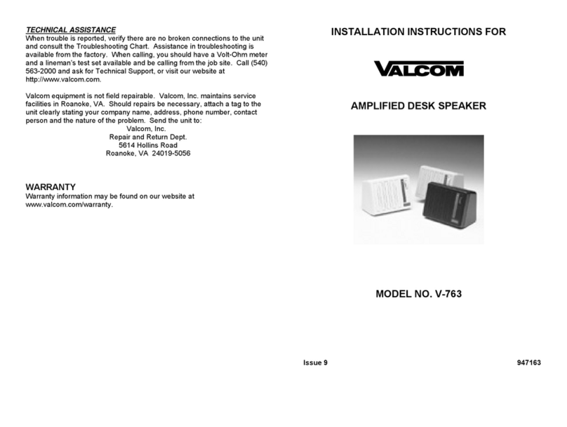 Valcom V-763-W User manual