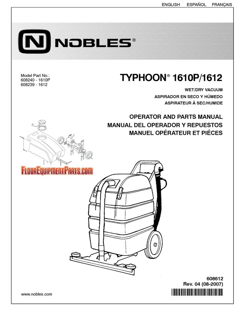 Tennant Nobles TYPHOON 1610P Operator and parts manual