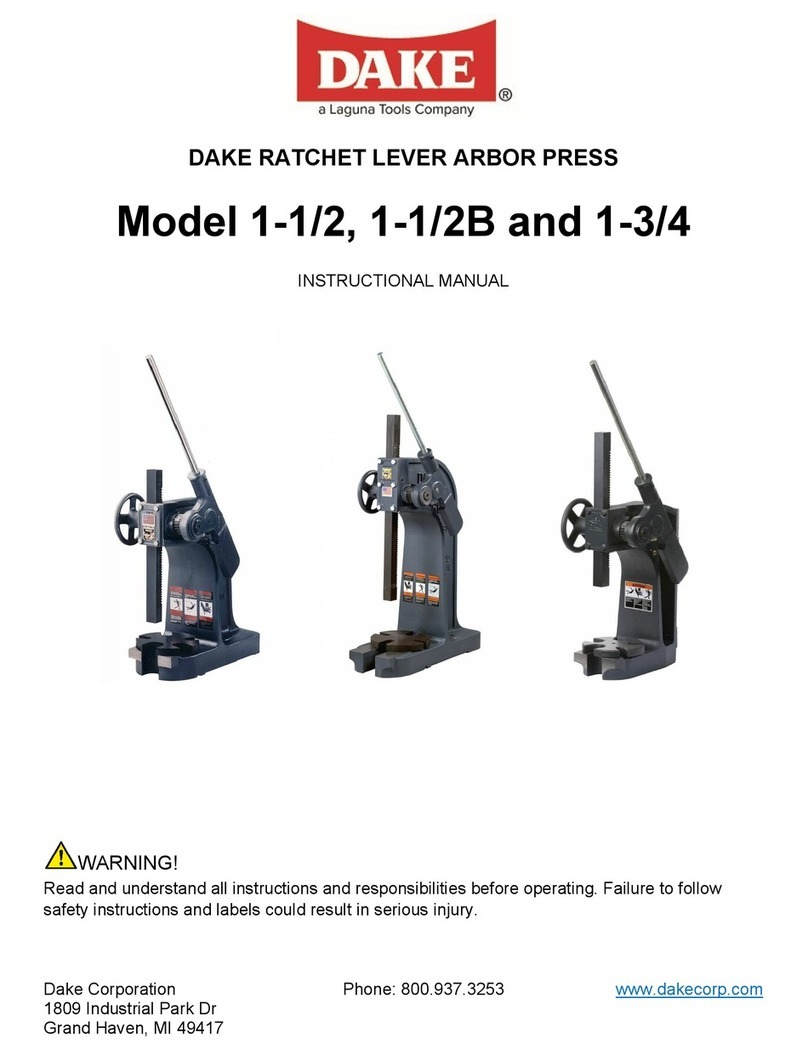 Laguna Tools DAKE 1-1/2 Operating and maintenance manual