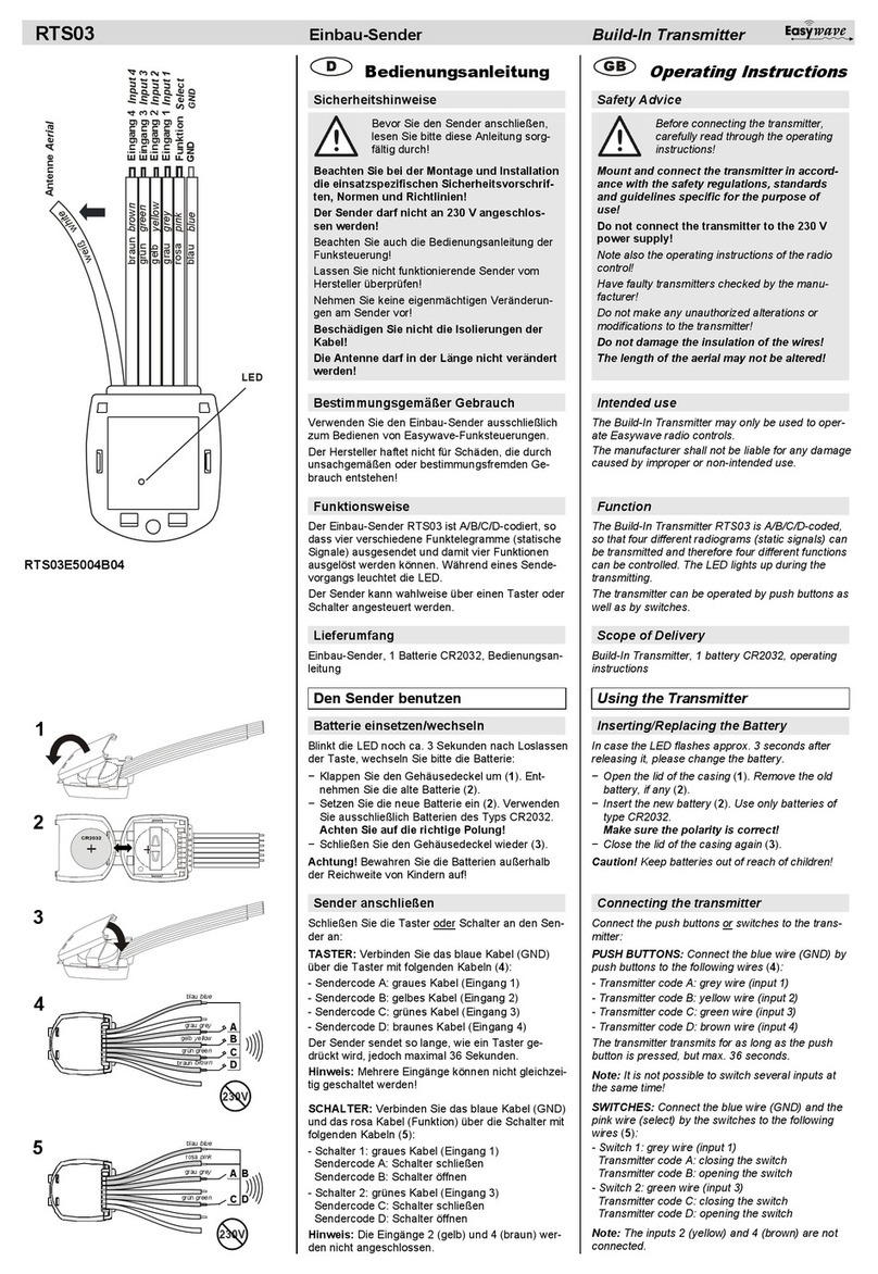 Easy wave RTS03 operating instructions