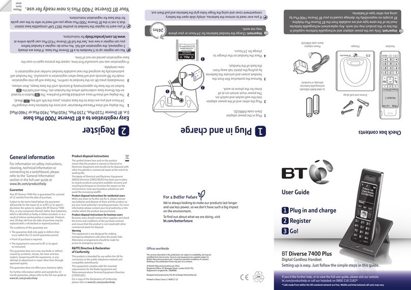 BT Diverse 7400 Plus User manual BT Diverse 7400 Plus User manual