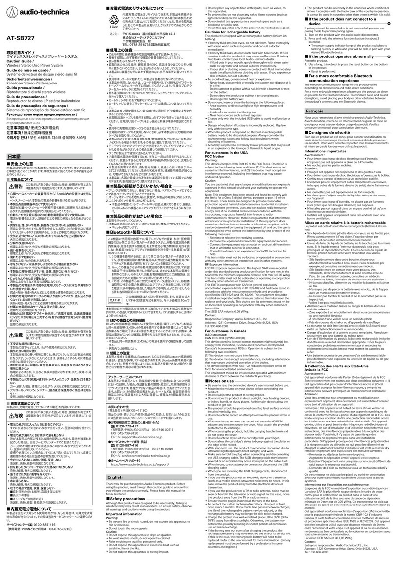 Audio Technica AT-SB727 User manual