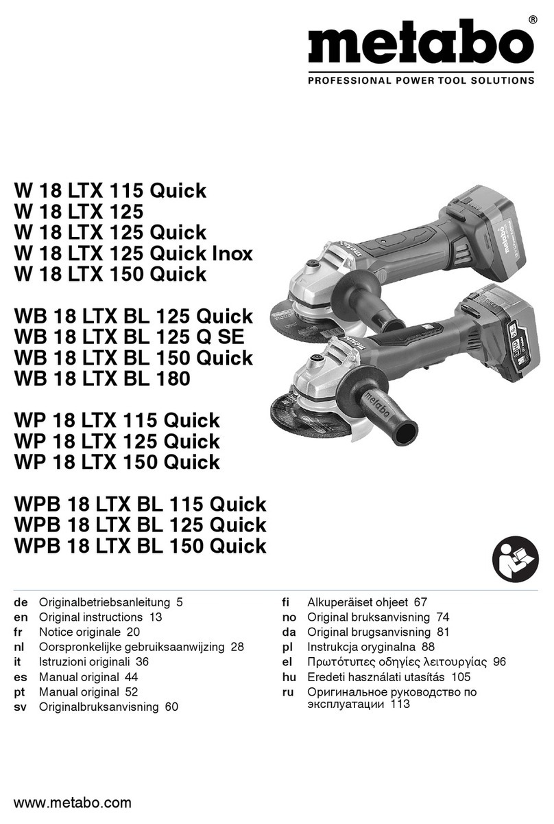 Metabo WB 18 LTX BL 125 Q SE Original instructions