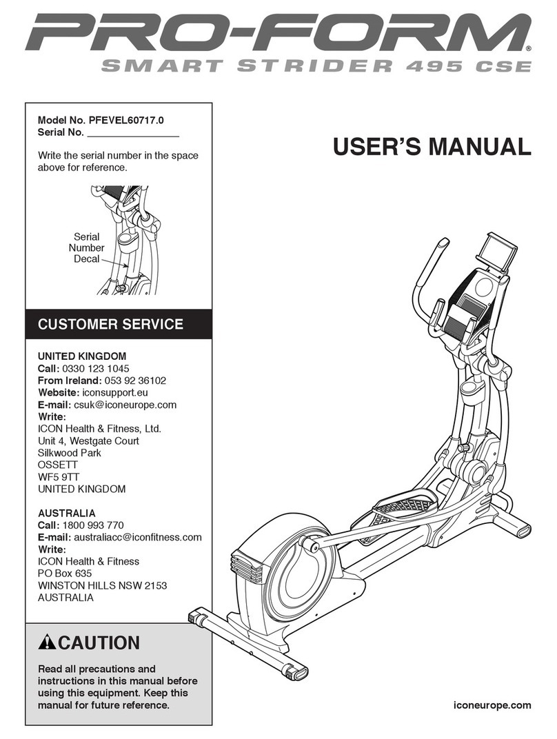 ICON Health & Fitness PRO-FORM SMART STRIDER 495 CSE user manual
