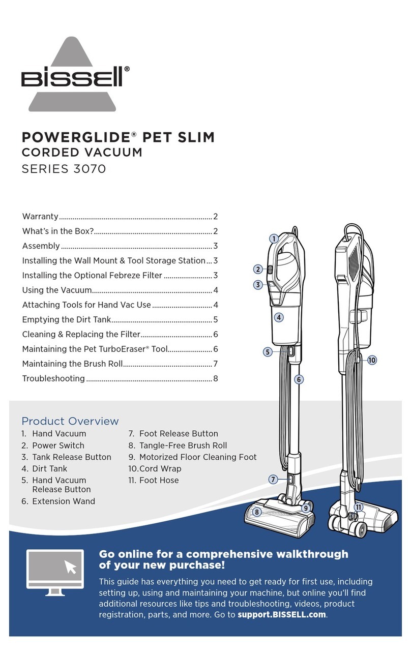 Bissell POWERGLIDE PET SLIM 3070 Series quick start guide