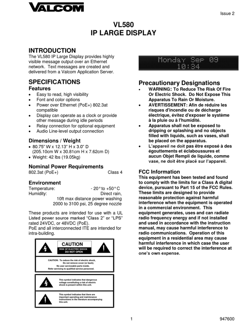 Valcom VL580 manual