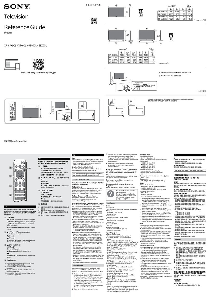 Sony XR-75X90L User manual