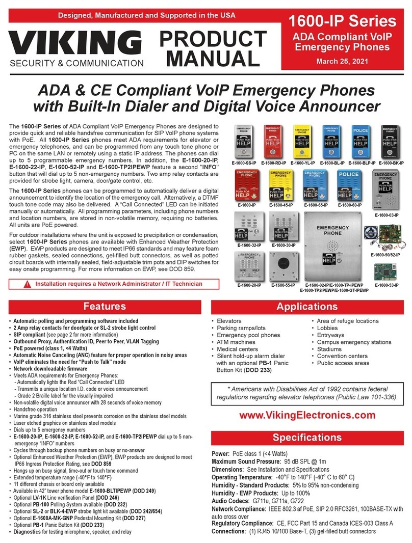 Viking E-1600-SS-IP User manual