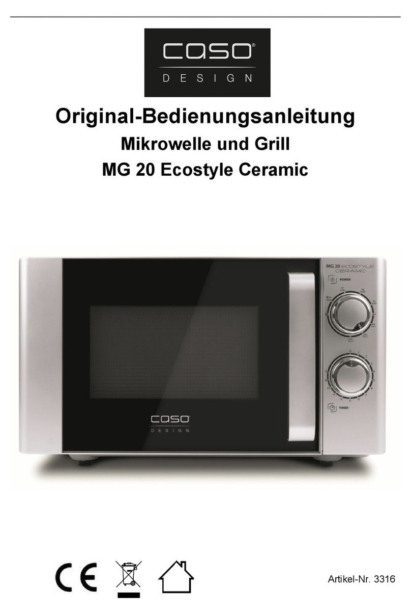 CASO DESIGN ECOSLYLE CERAMIC MG 20 Installation instructions