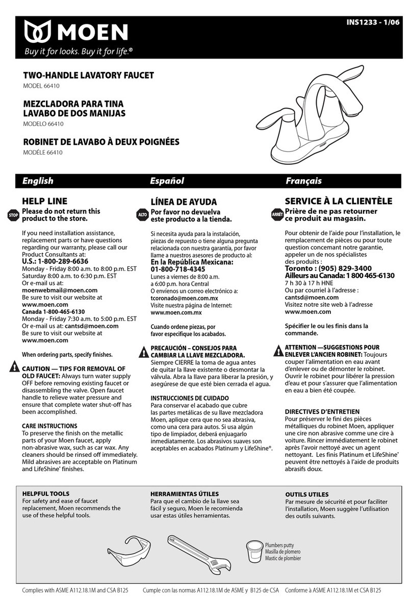 Moen 66410 User manual