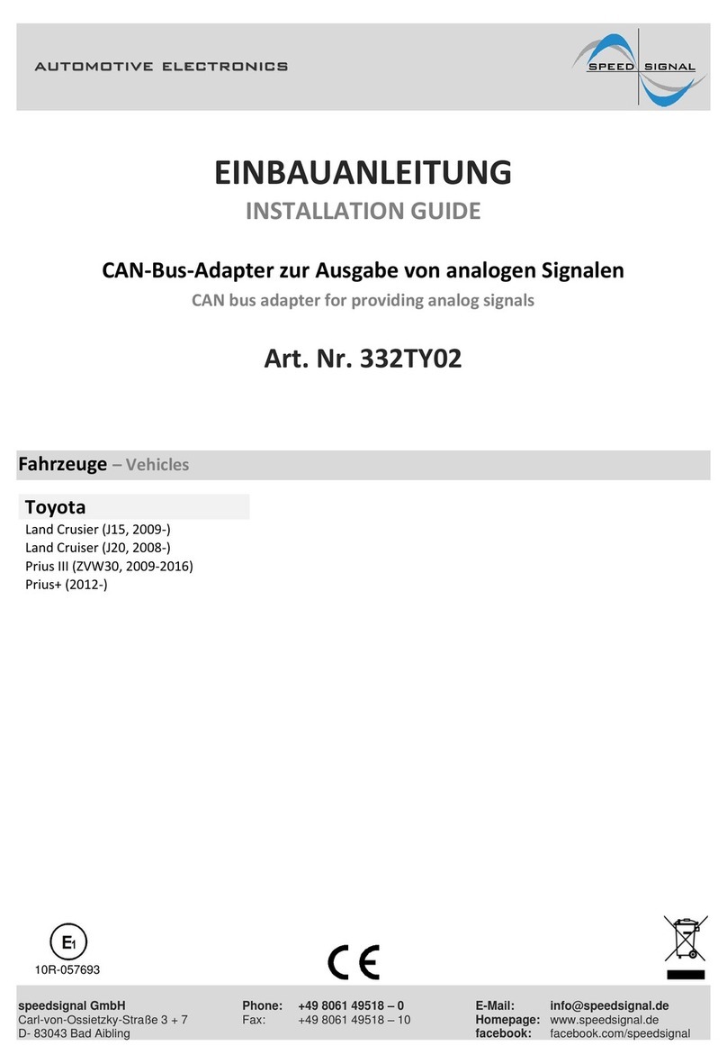 Speedsignal 332TY02 installation guide