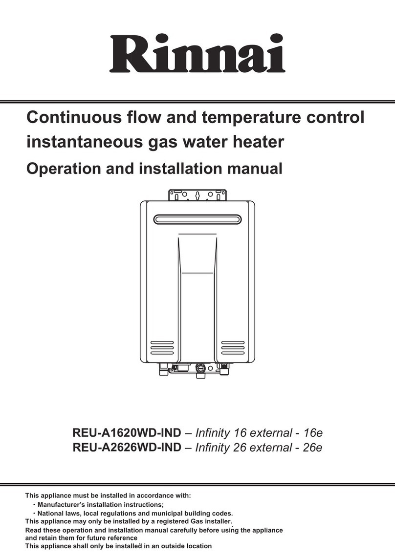 Rinnai REU- A1620WD-IND Operation and installation manual Rinnai REU- A1620WD-IND Operation and installation manual