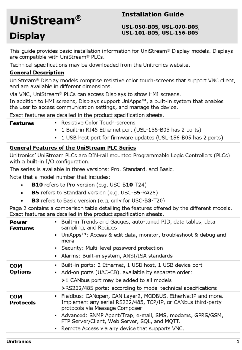 Unitronics UniStream USL-050-B05 User manual