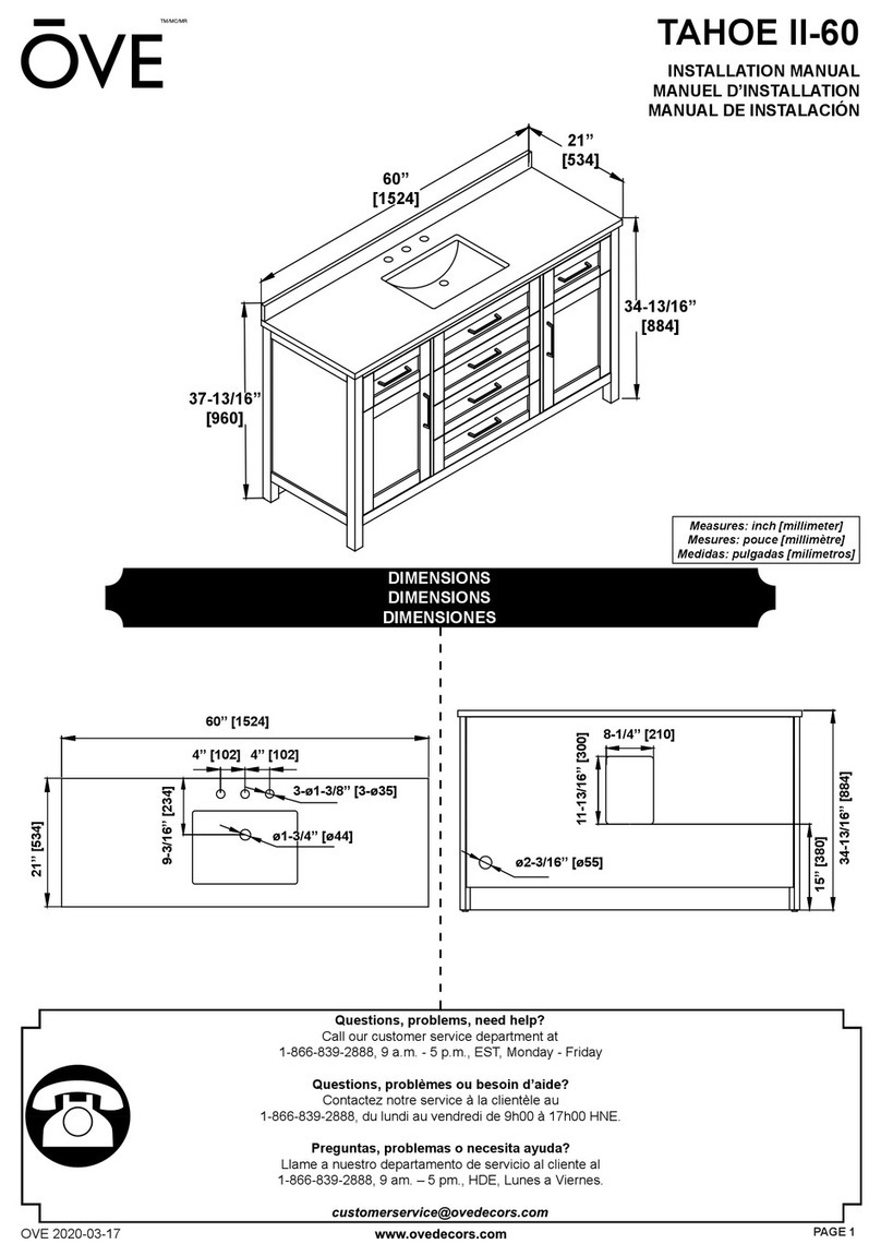 OVE TAHOE II-60 installation manual