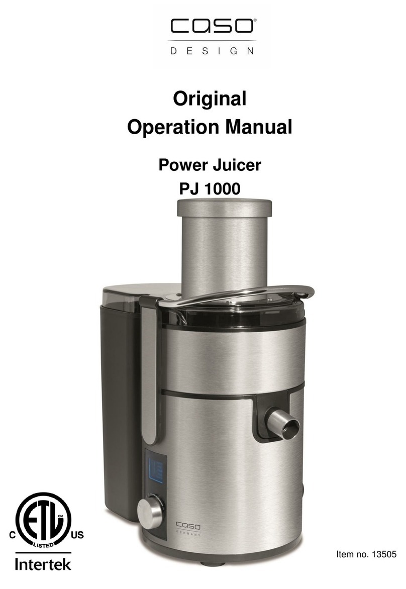 CASO DESIGN PJ 1000 Operation manual CASO DESIGN PJ 1000 Operation manual