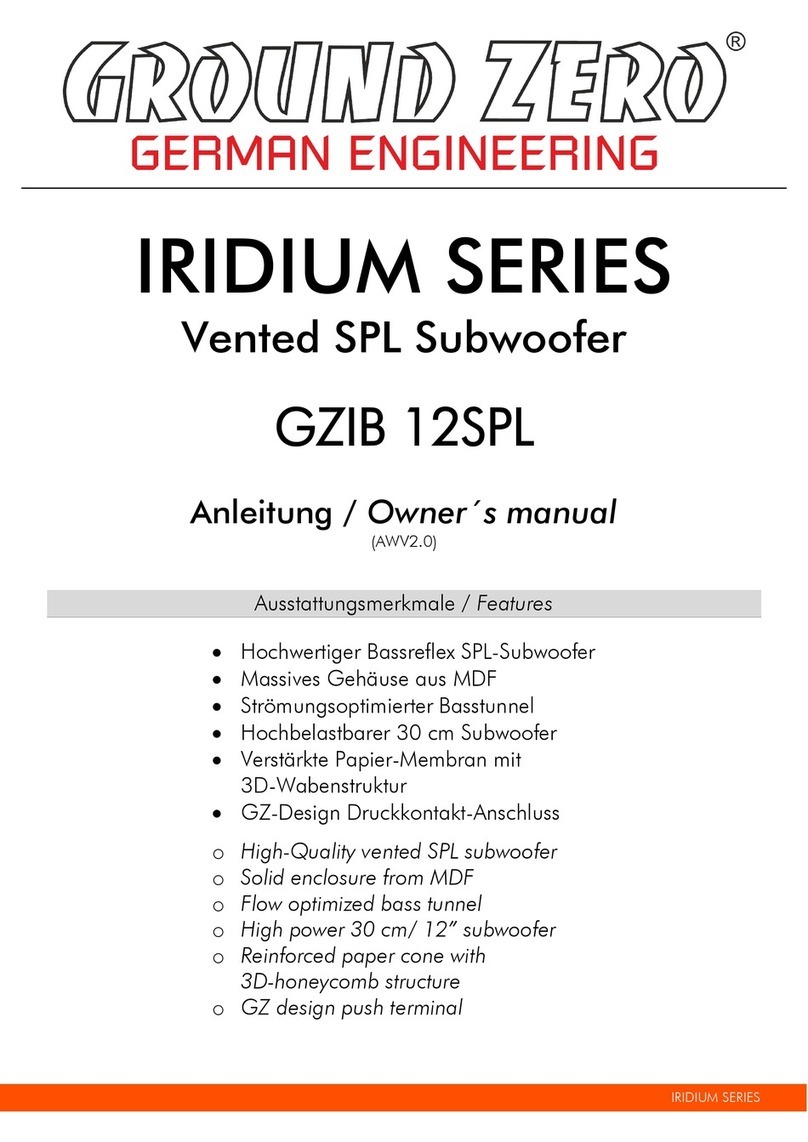 Ground Zero IRIDIUM SERIES User manual