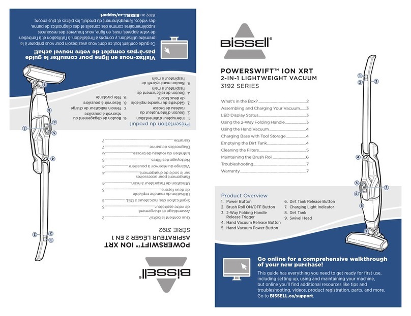 Bissell POWERSWIFT ION XRT 3192 Series quick start guide