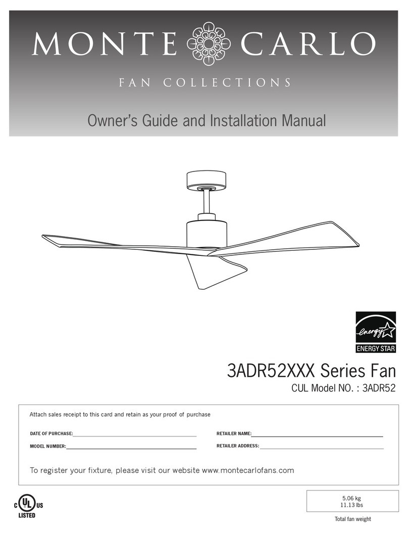 Monte Carlo Fan Company 3ADR52 Series Owner's guide and installation manual