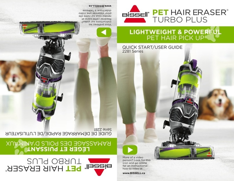 Bissell PET HAIR ERASER TURBO PLUS 2281 Series Setup guide