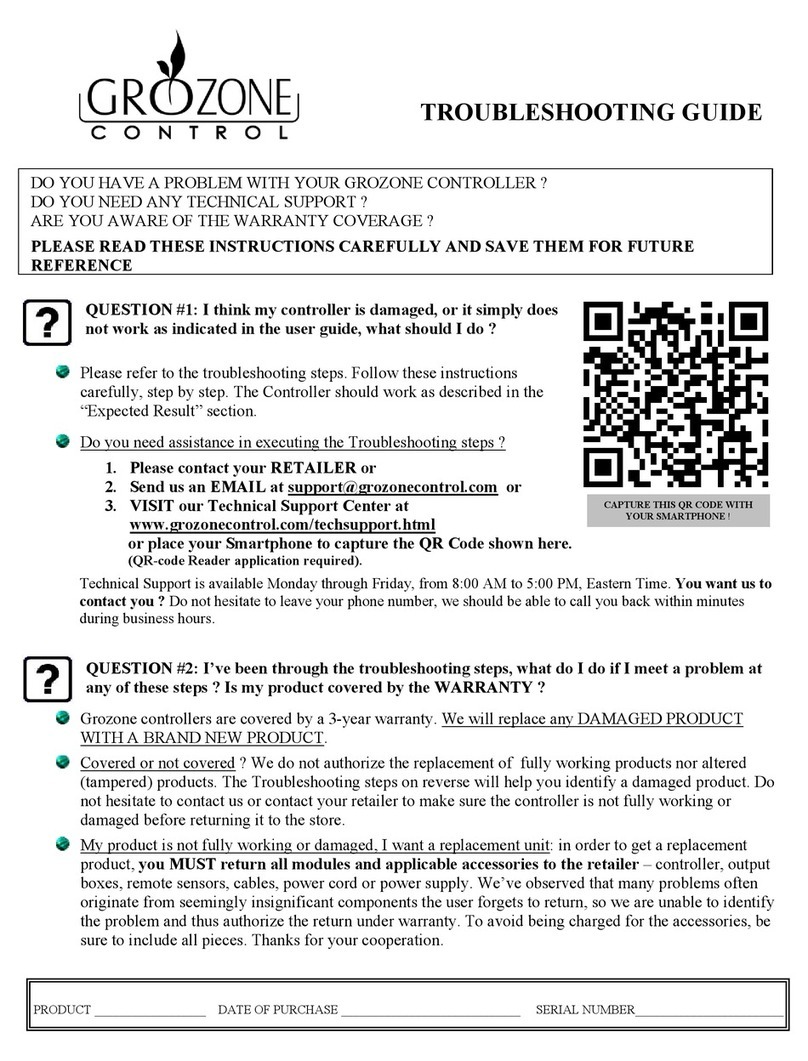 Grozone Control TV2 troubleshooting guide